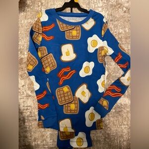 Wonder Nation Blue Kids Breakfast Print Pajama Set size 10-NWT